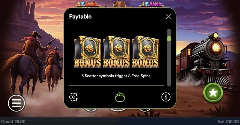 Gold Train Heist - spustenie kola Hold and Win s mincami